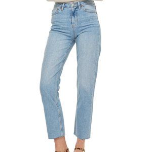 Topshop Raw Hem Crop Straight Leg Jeans